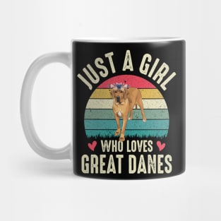 Just A Girl Who Loves Great Danes Cute Great Dane Puppy Dog Lover Mug